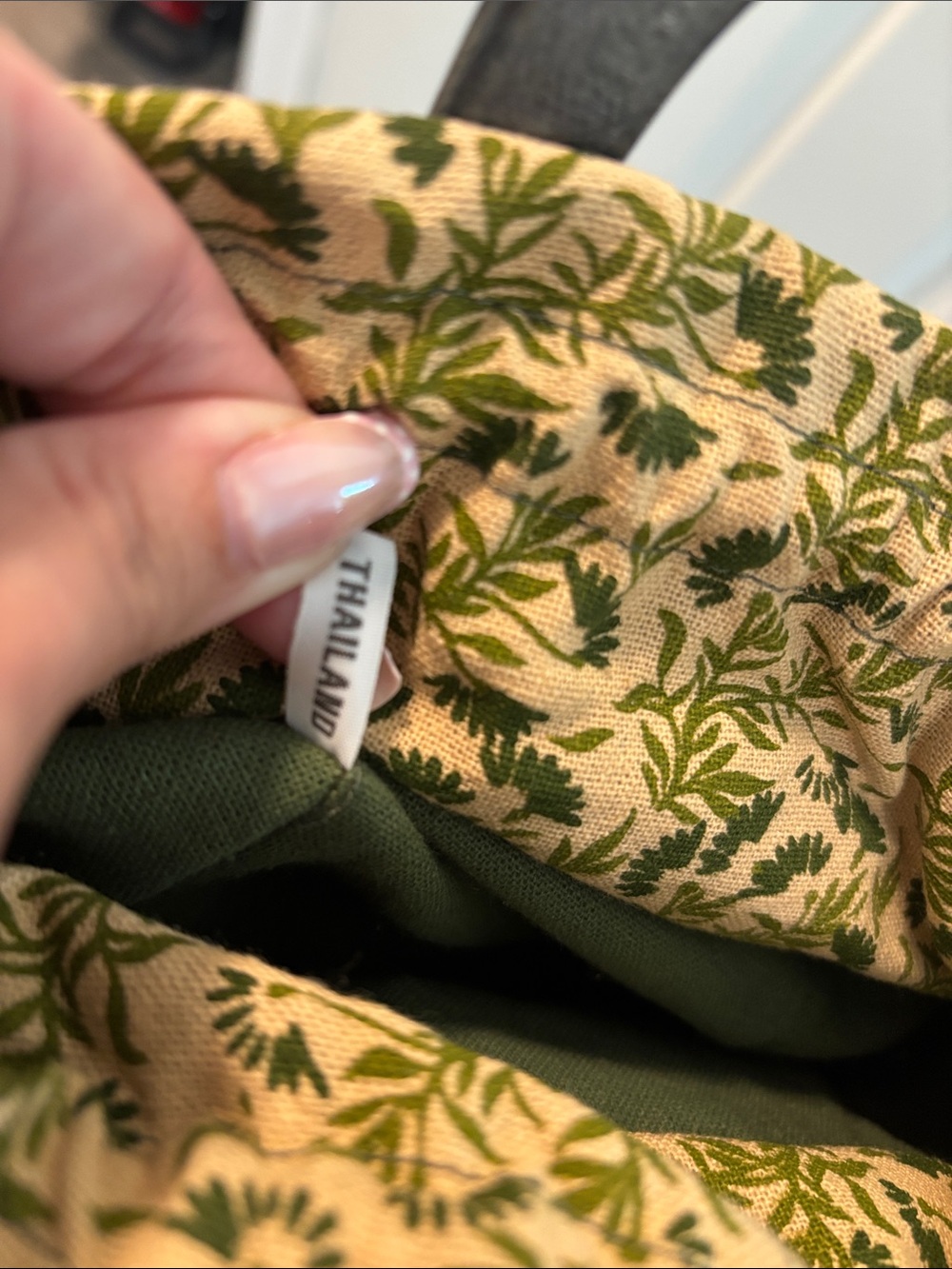 Olive Green Woven Top-Handle Women’s Bag - Picture 6 of 7